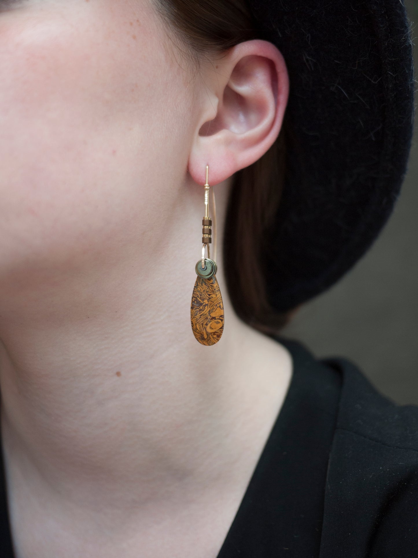 Calligraphy Stone Earrings