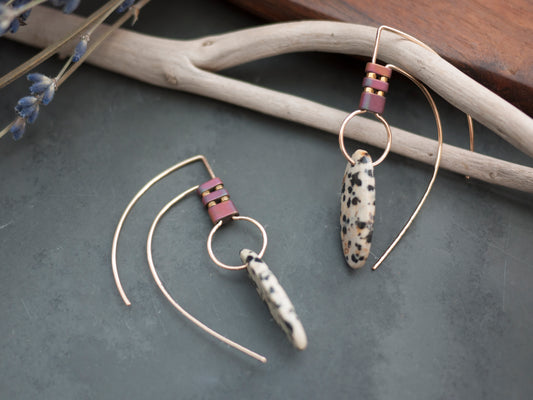 Dalmatian Jasper Tribal Earrings