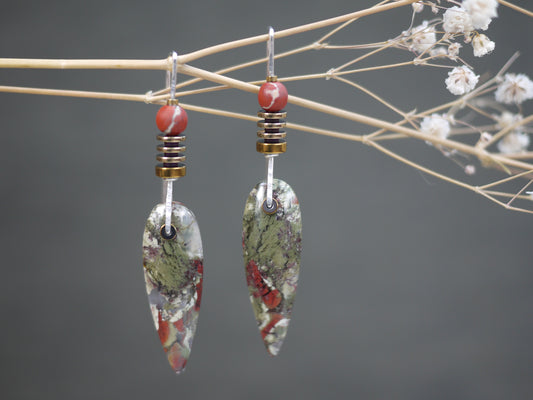 Moss Agate Drop Earrings