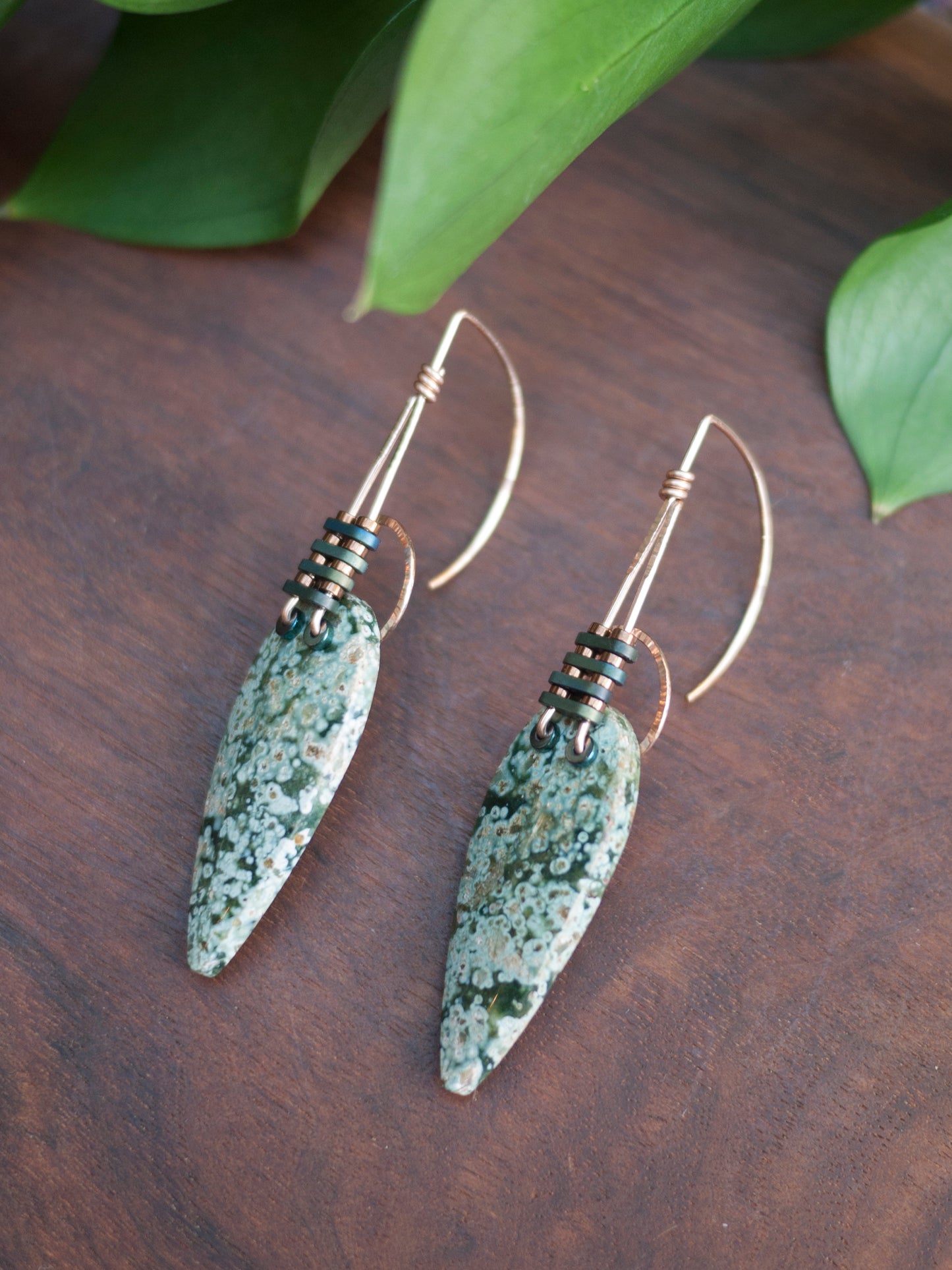 Forest Jasper Drop Earrings