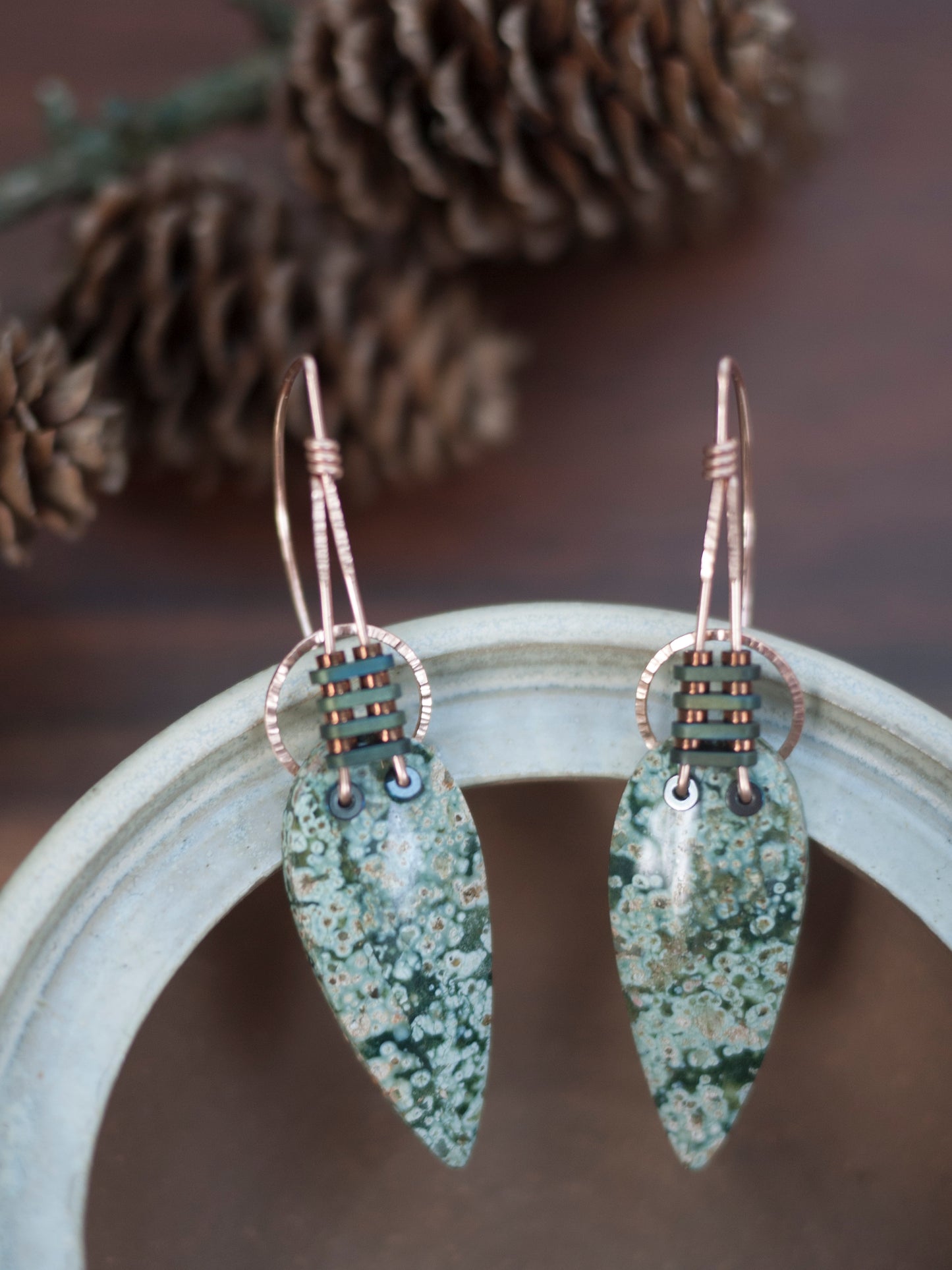 Forest Jasper Drop Earrings