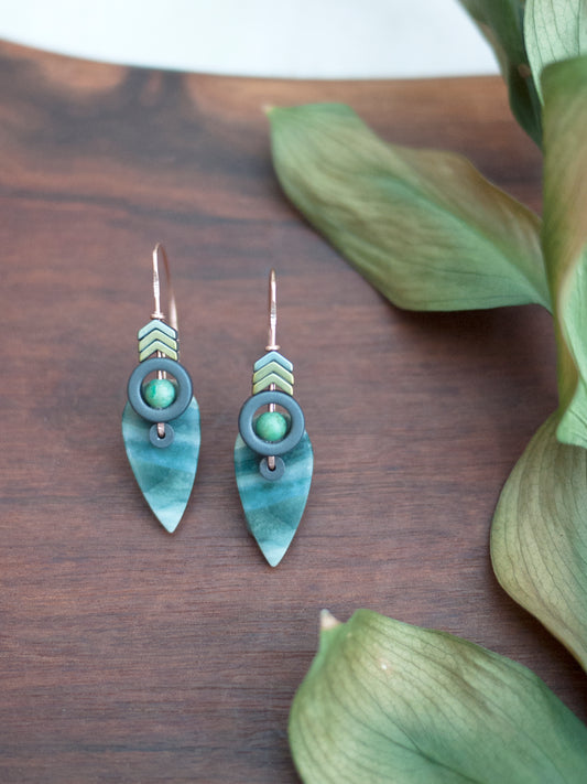 Green Polychrome Jasper Earrings