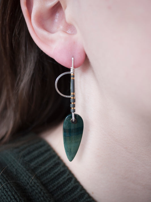 Green Polychrome Jasper Drop Earrings