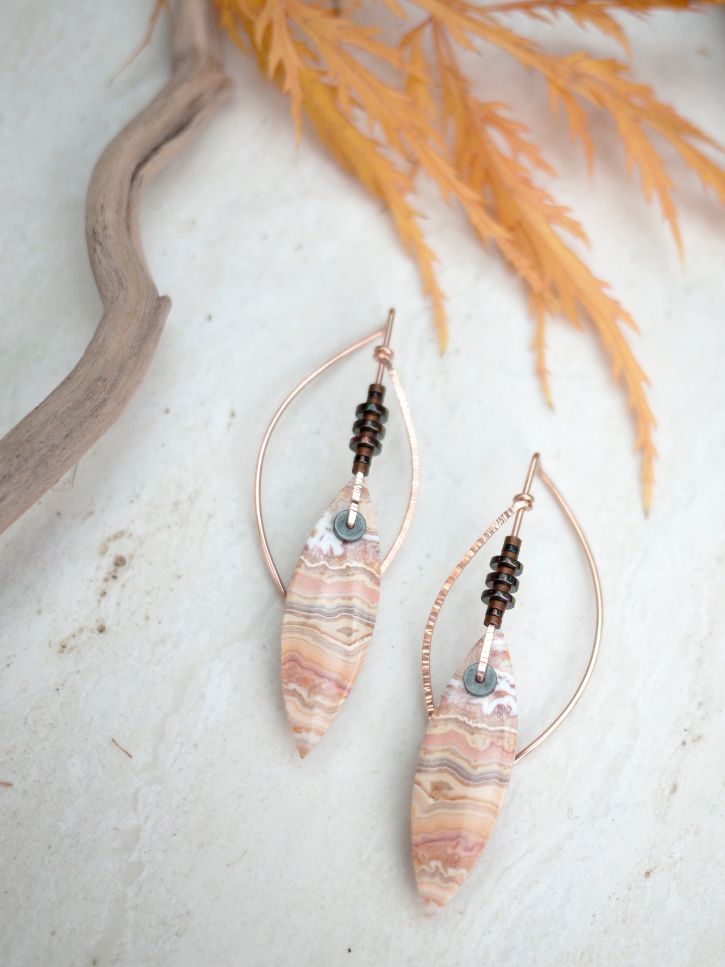 Lace Agate Sculptural Earrings