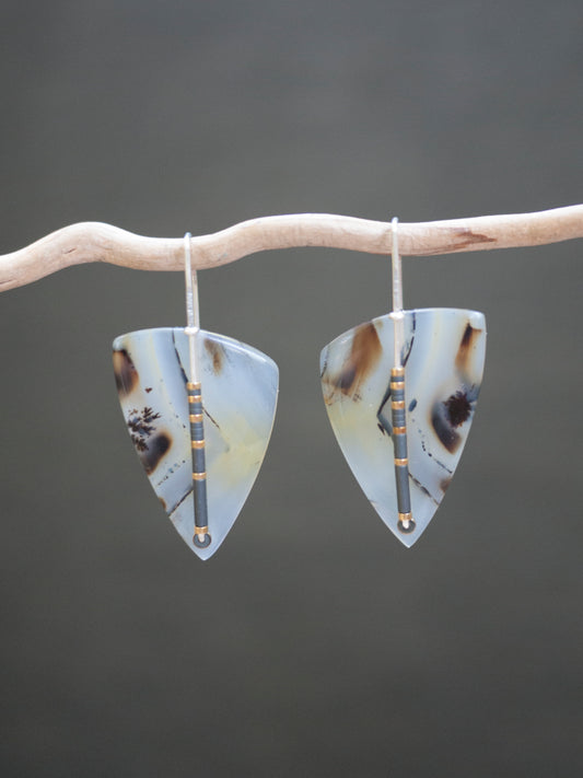 Triangle Montana Agate Earrings