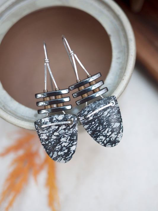 Tree Bar Petrified Palm Wood Drop Earrings