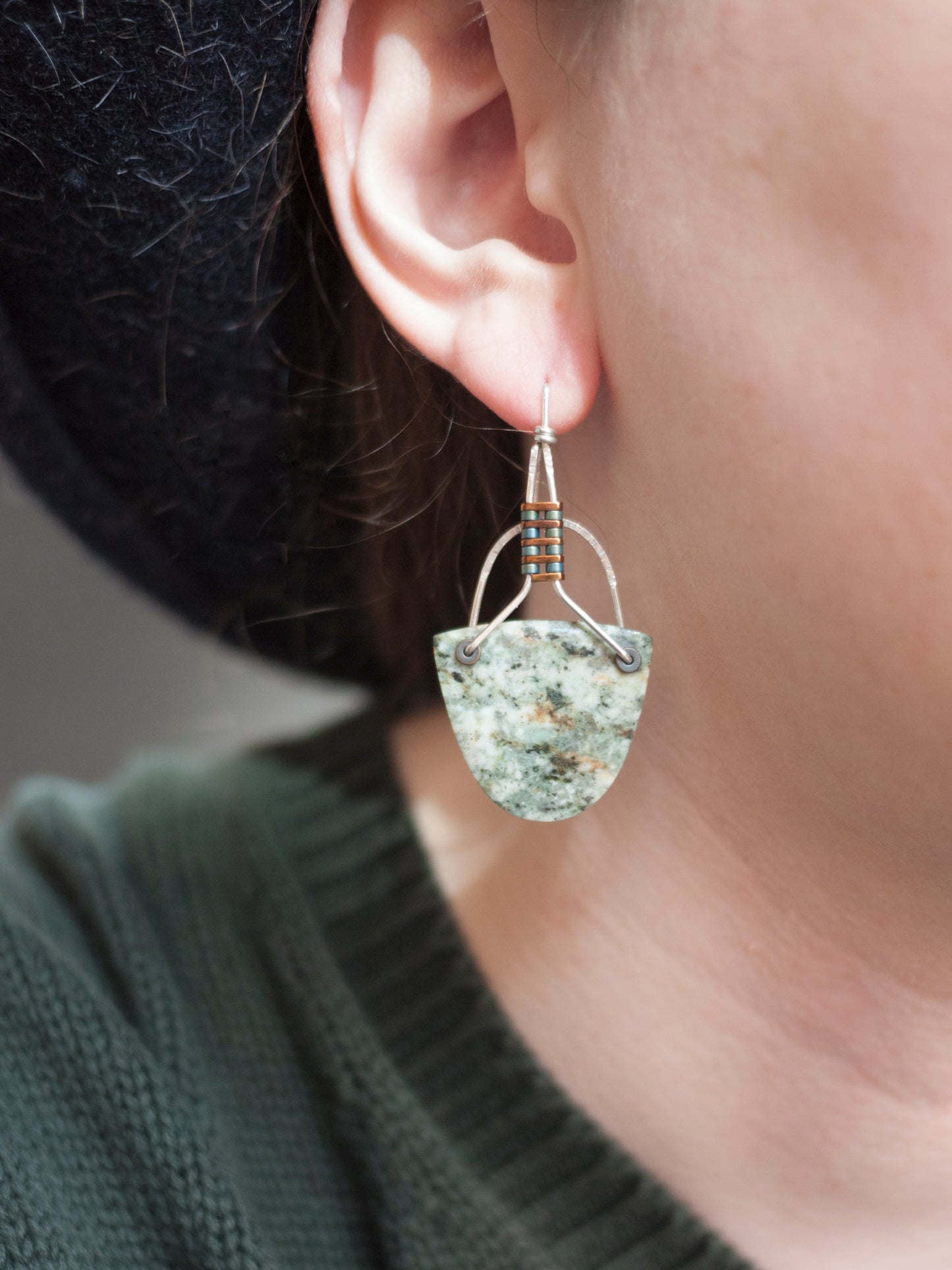 Large African Turquoise Earrings