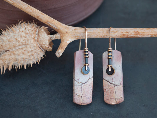 Pink Brecciated Jasper Earrings