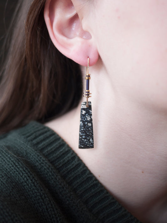 Petrified Palm Wood Drop Earrings
