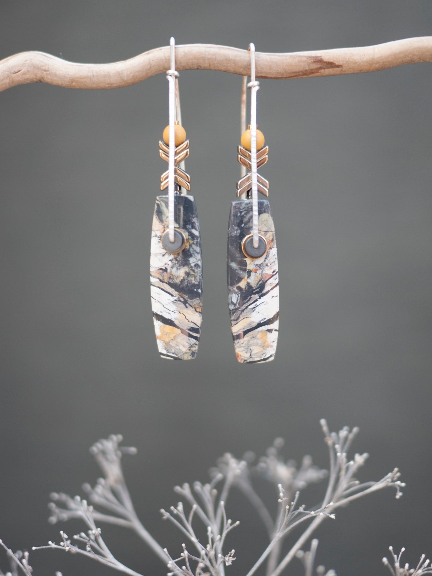 Picture Jasper Drop Earrings
