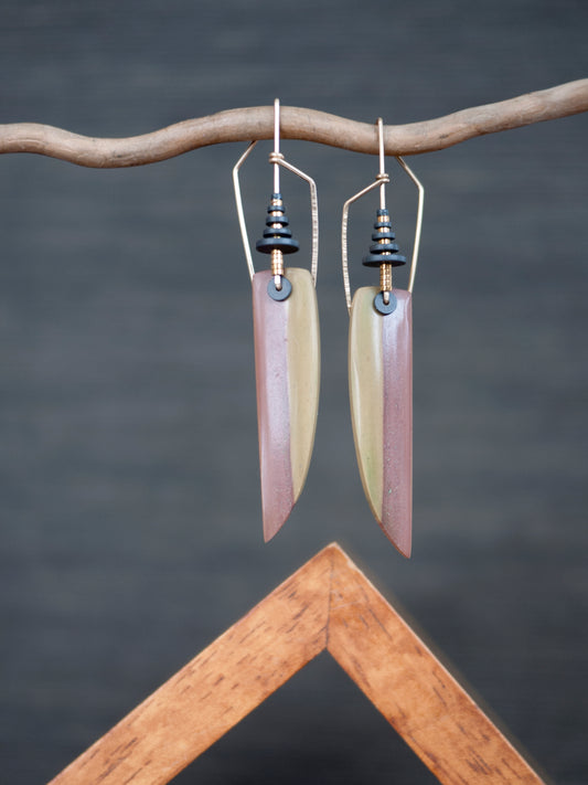 Angular Cherry Creek Jasper Drop Earrings