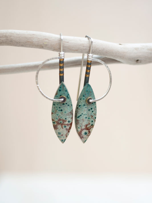Forest Jasper Marquise Drop Earrings