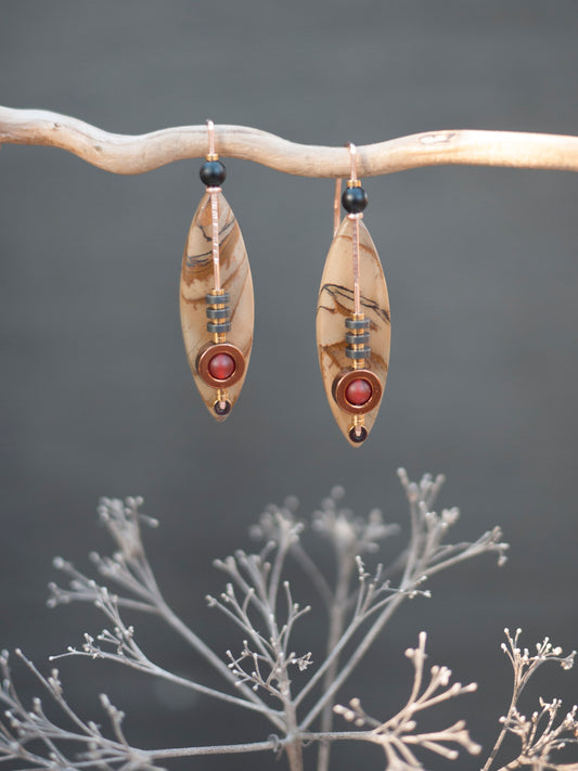 Red Creek Jasper Marquise Shaped Drop Earrings