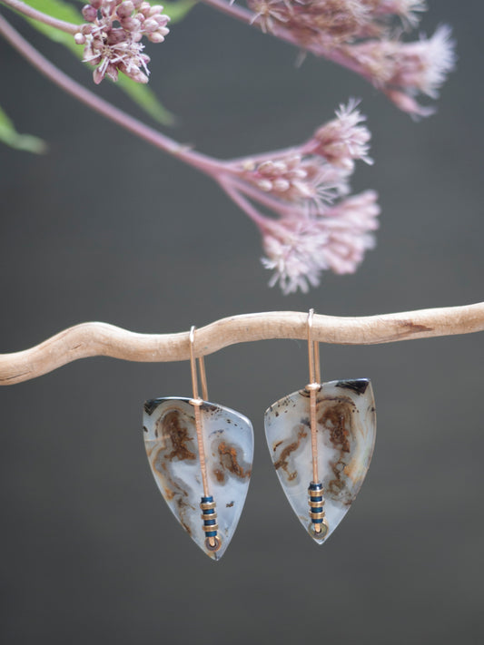 Triangle Montana Agate Earrings