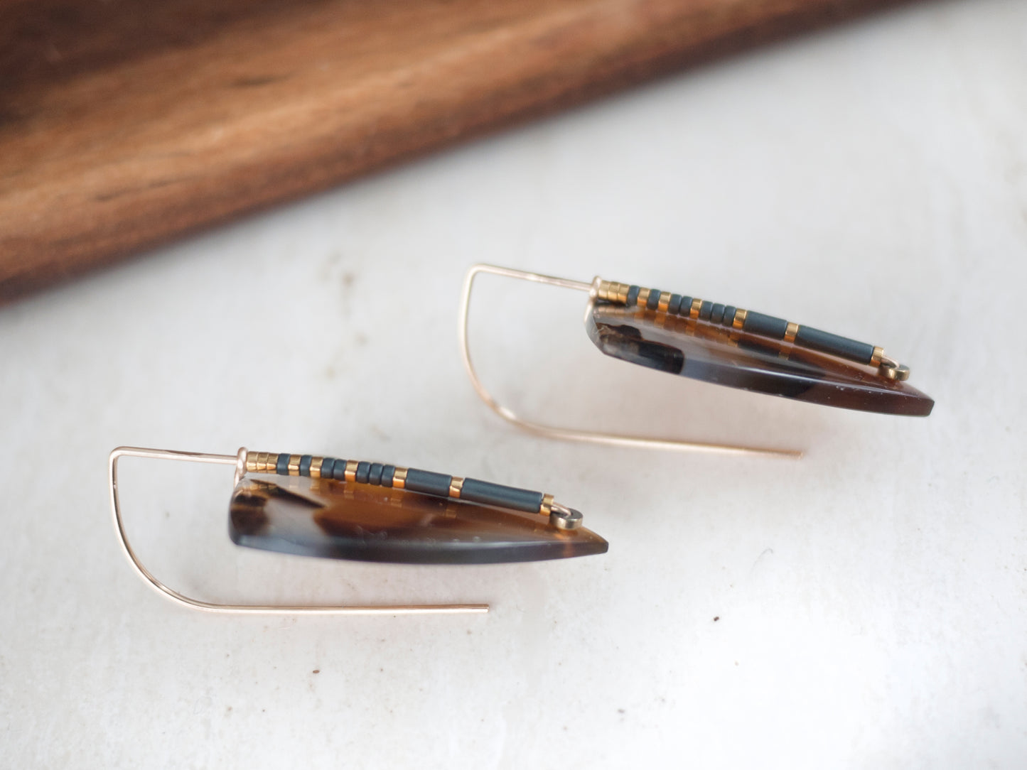 Geometric Montana Agate Drop Earrings