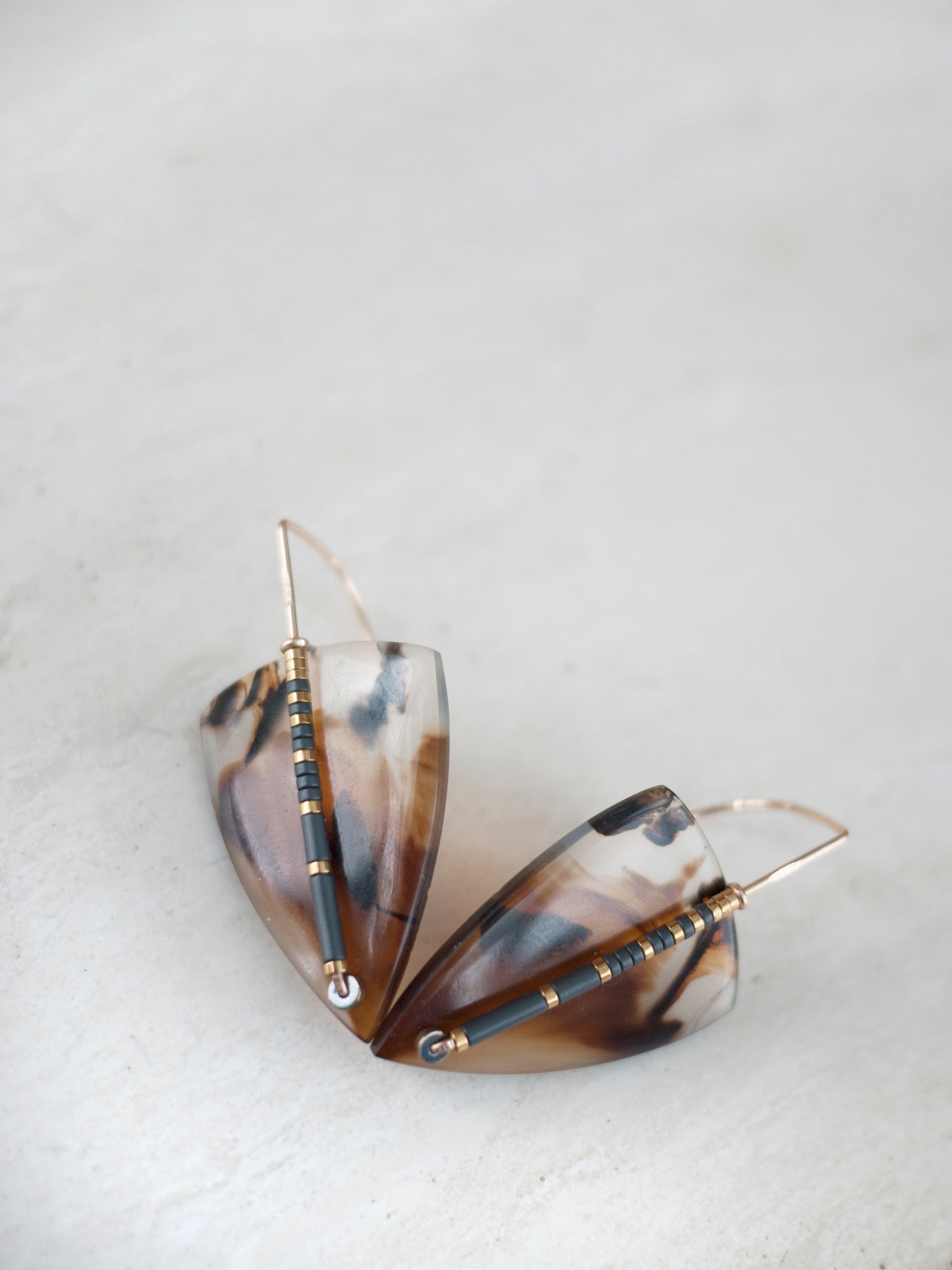 Geometric Montana Agate Drop Earrings