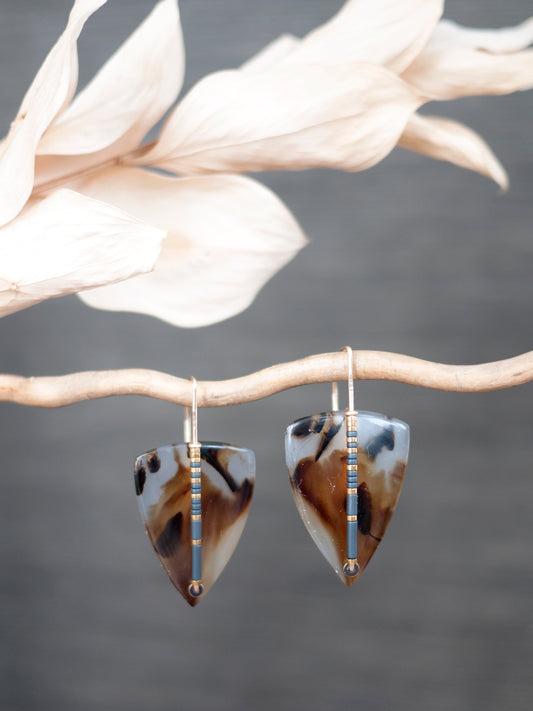 Geometric Montana Agate Drop Earrings