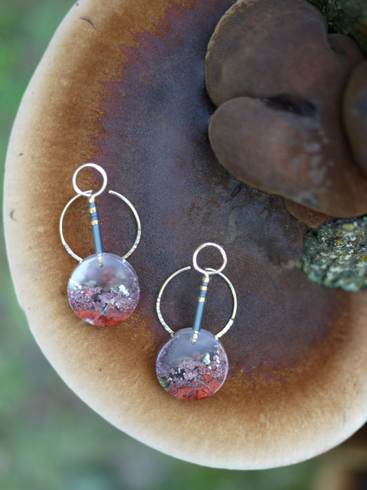 Moss Agate Circle Motif Ear Jackets