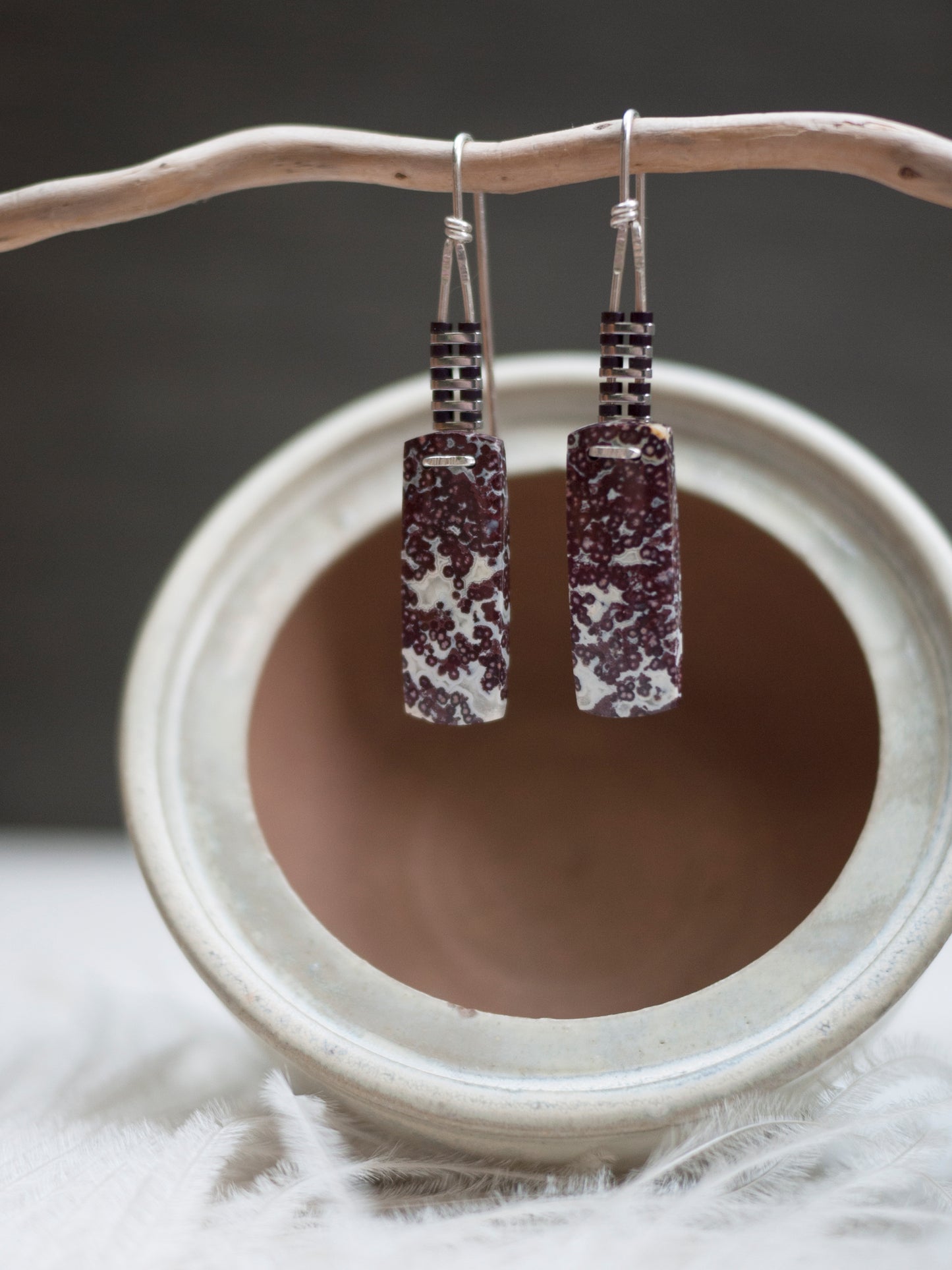 Purple River Jasper Drop Earrings