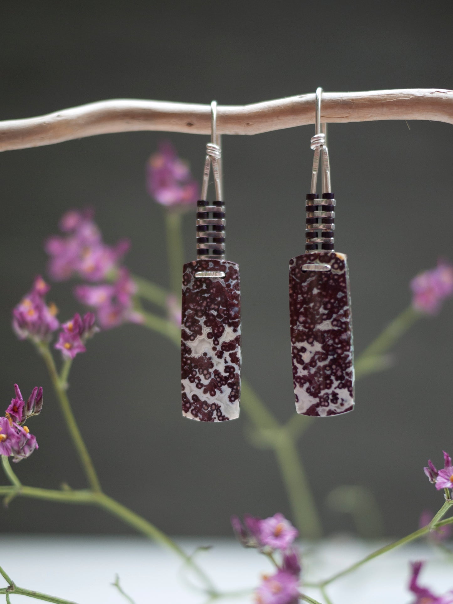 Purple River Jasper Drop Earrings