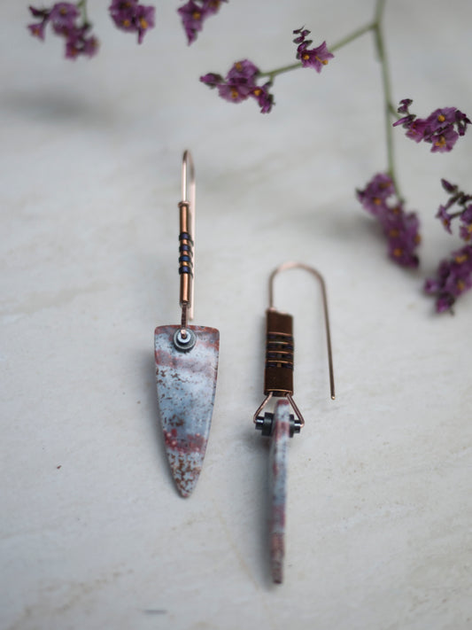 Striped Ocean Jasper Spear Earrings