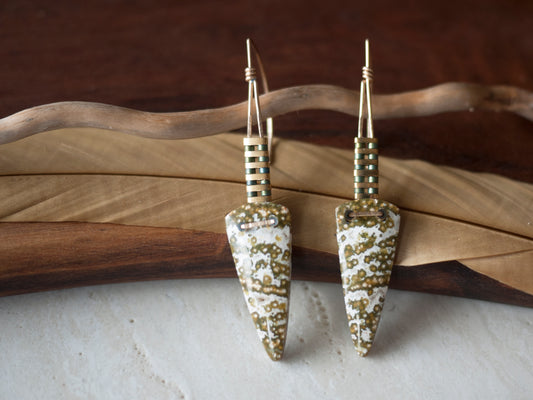 Ocean Jasper Spear Drop Earrings