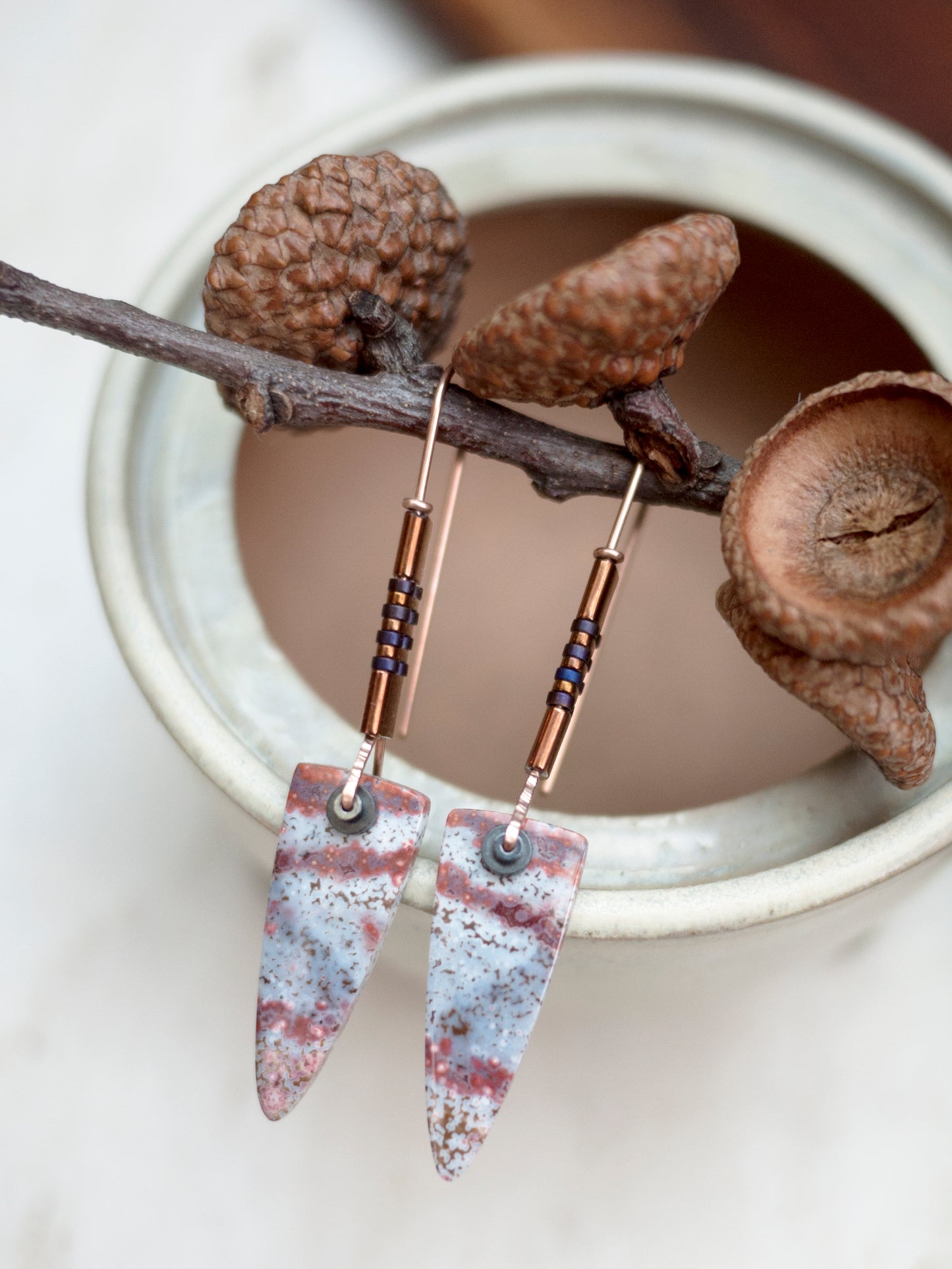 Striped Ocean Jasper Spear Earrings