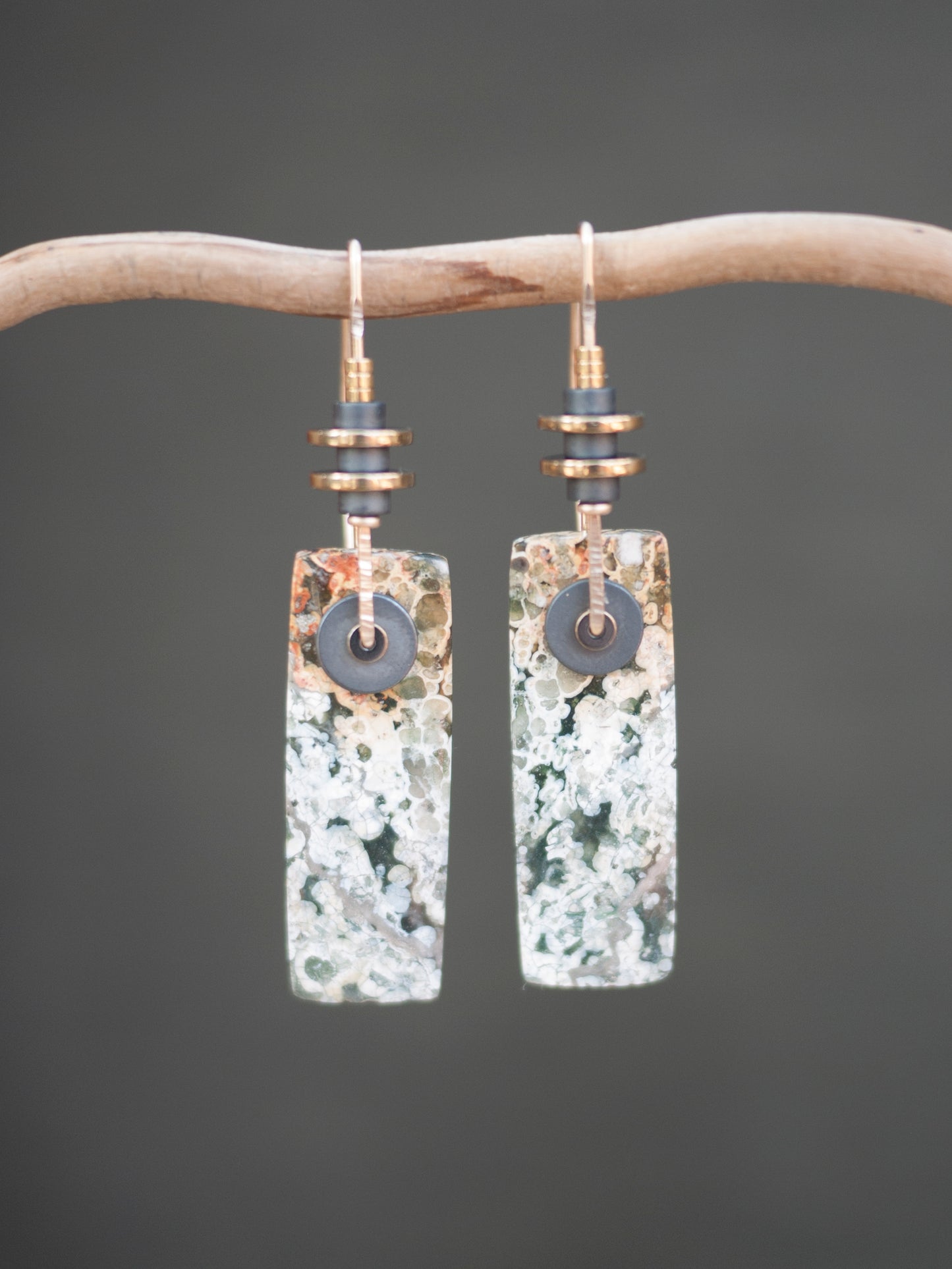 Orbicular Jasper Drop Earrings