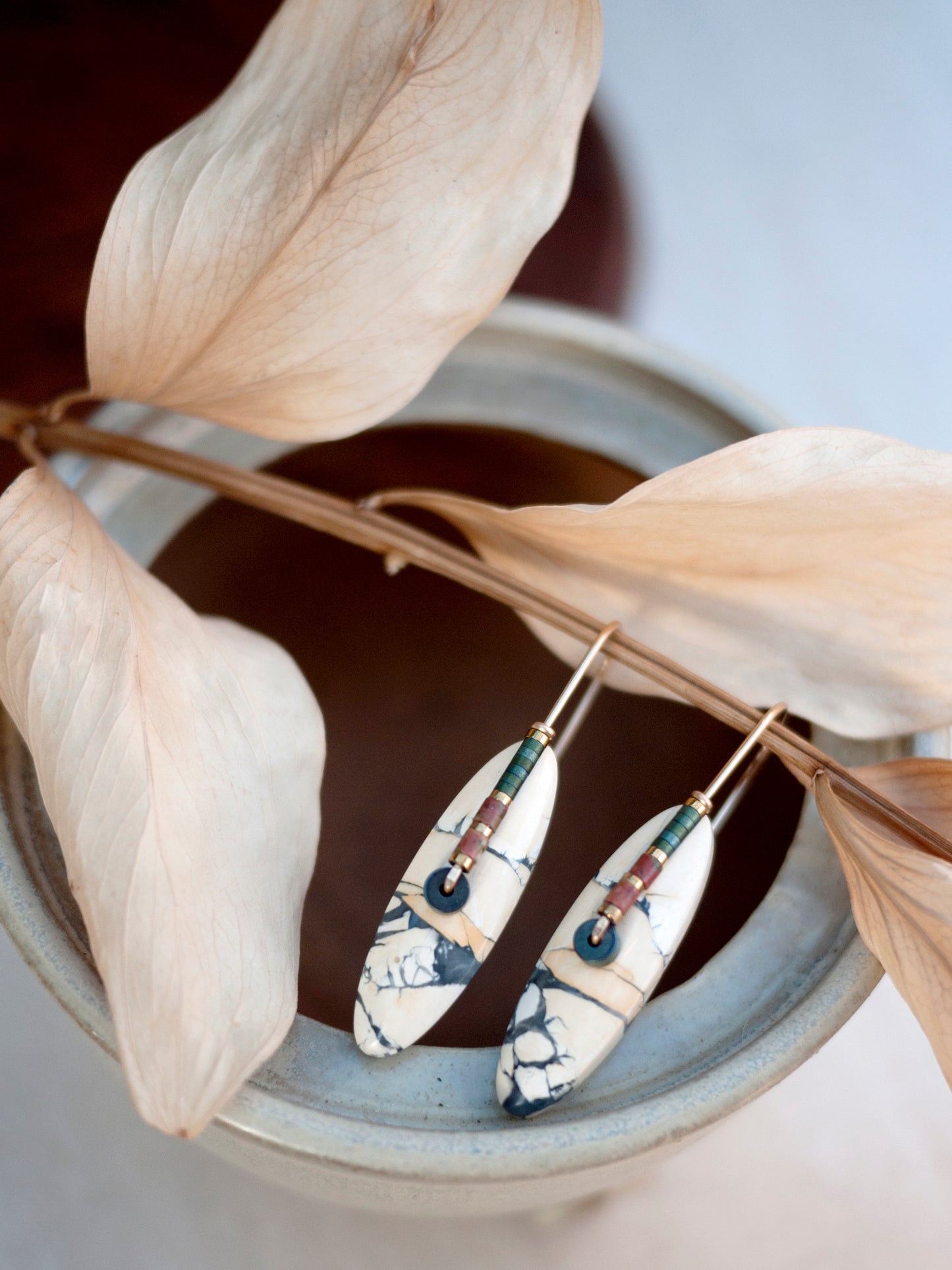 Oval Maligano Jasper Drop Earrings