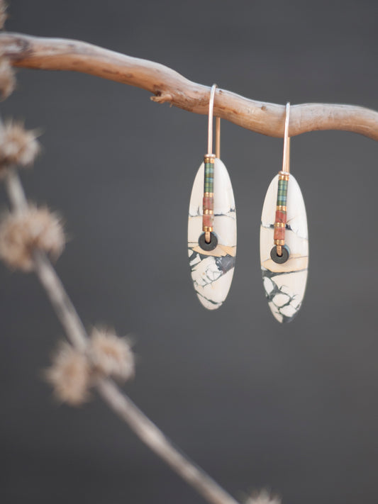 Oval Maligano Jasper Drop Earrings