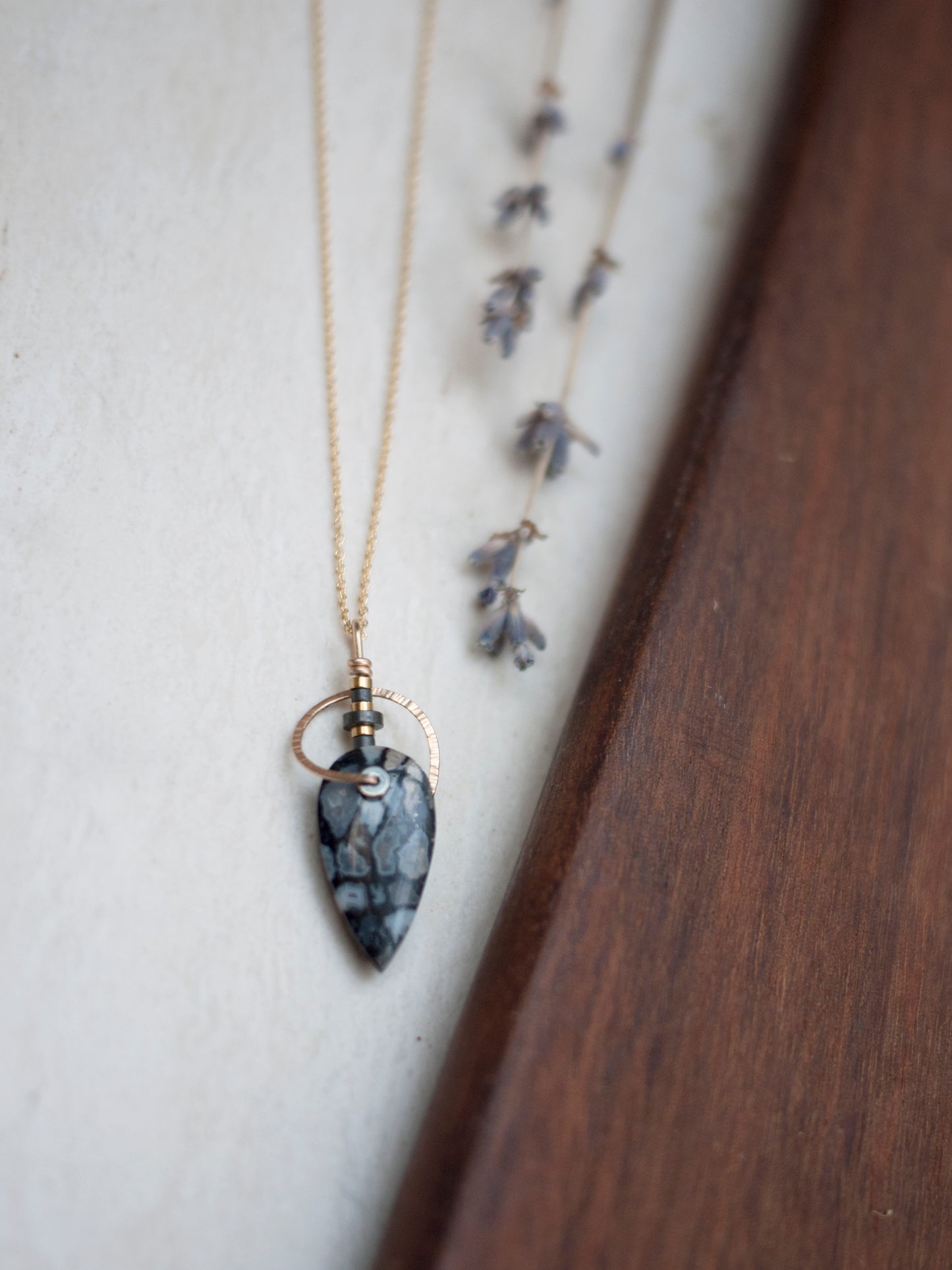 Nautilus Shaped Petrified Palmwood Pendant