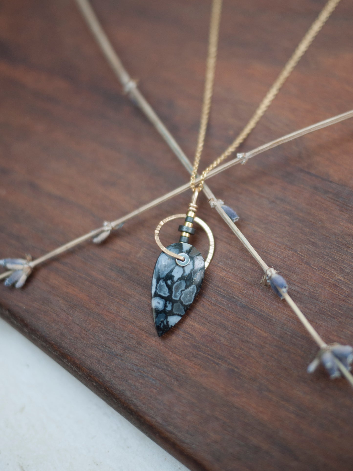 Nautilus Shaped Petrified Palmwood Pendant