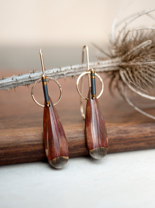 Petrified Wood Sculptural Earrings
