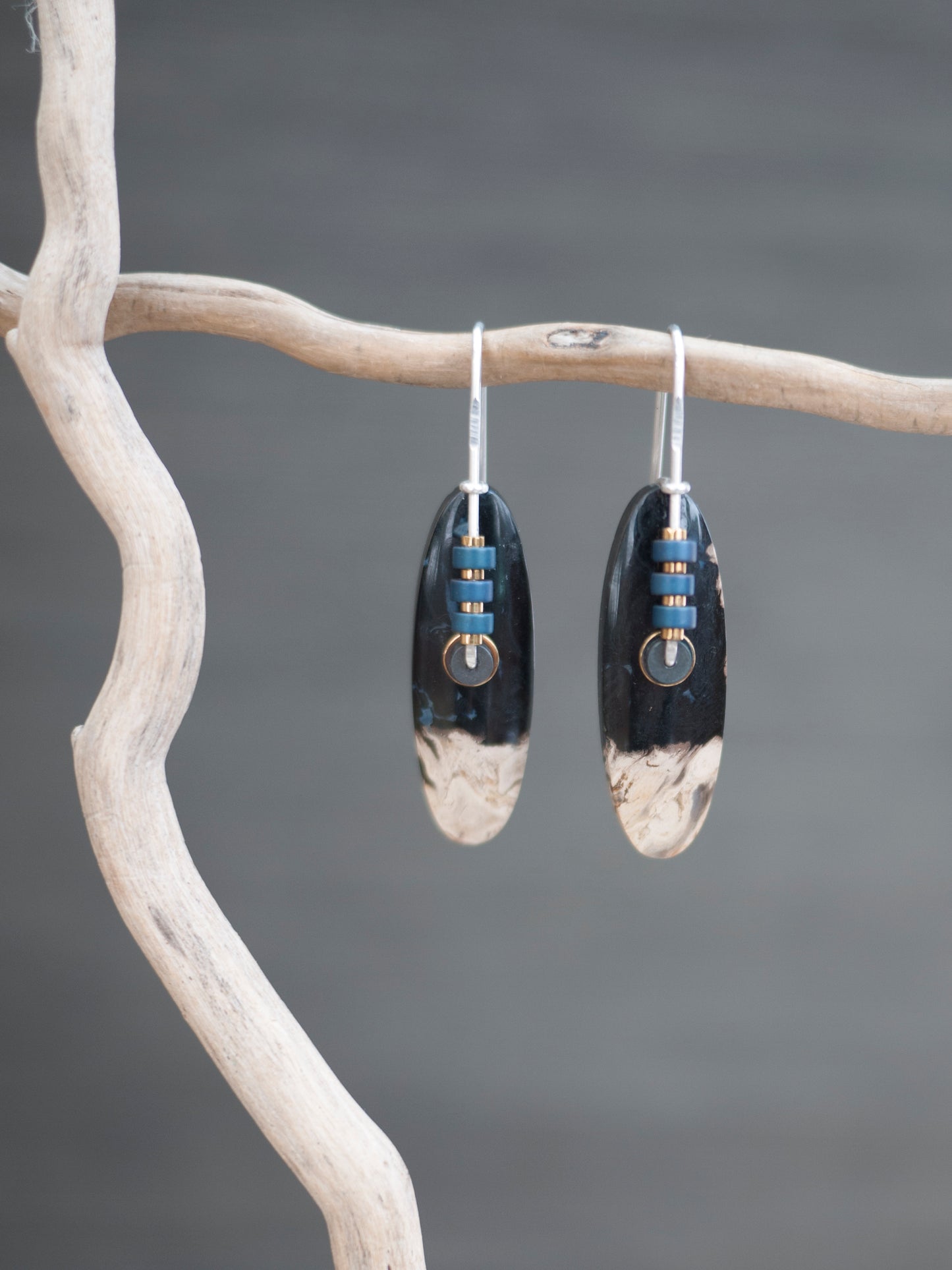 Petrified Palm Root Drop Earrings