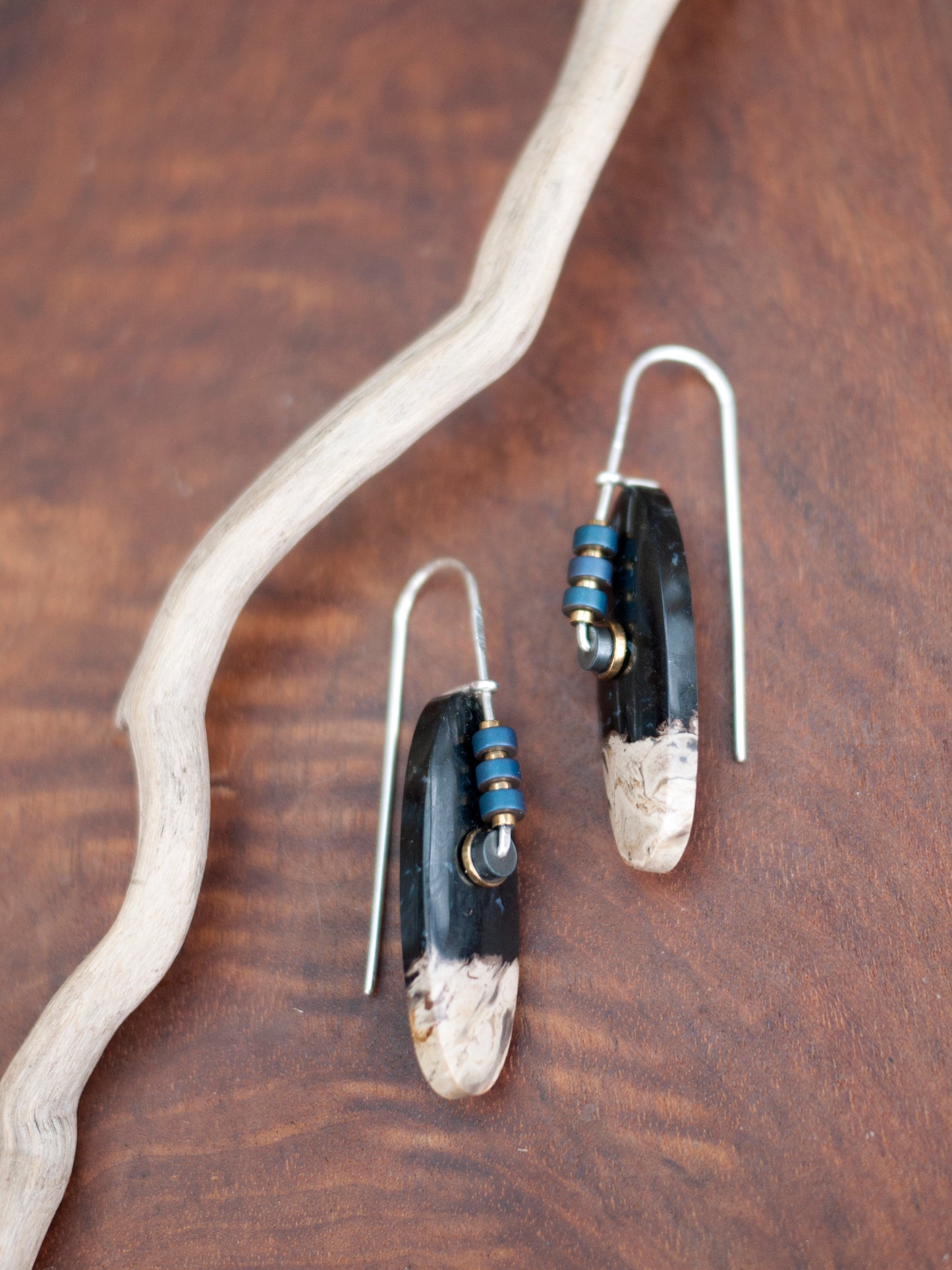 Petrified Palm Root Drop Earrings
