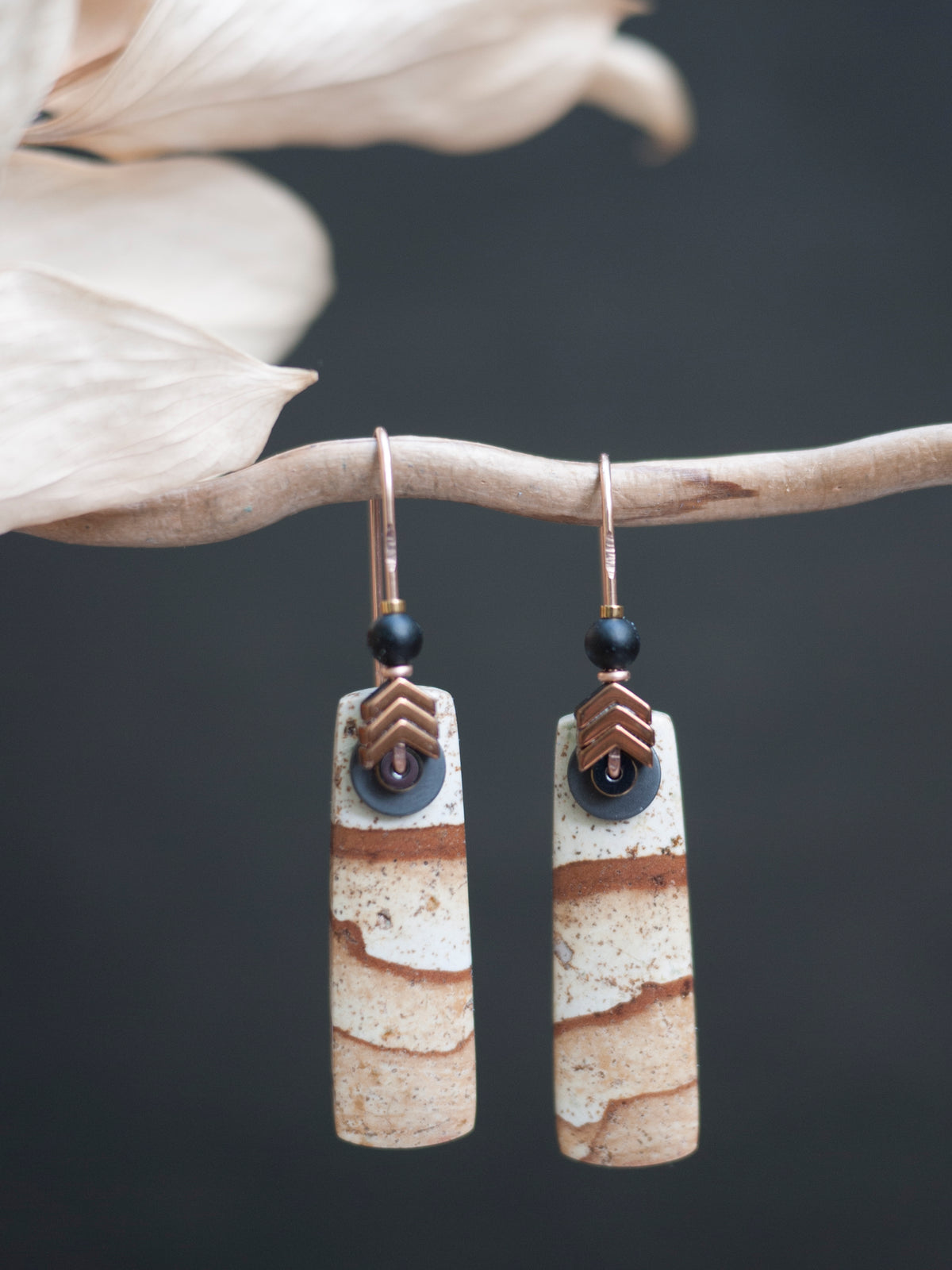 Picture Jasper Drop Earrings