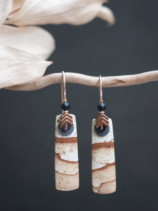 Picture Jasper Drop Earrings