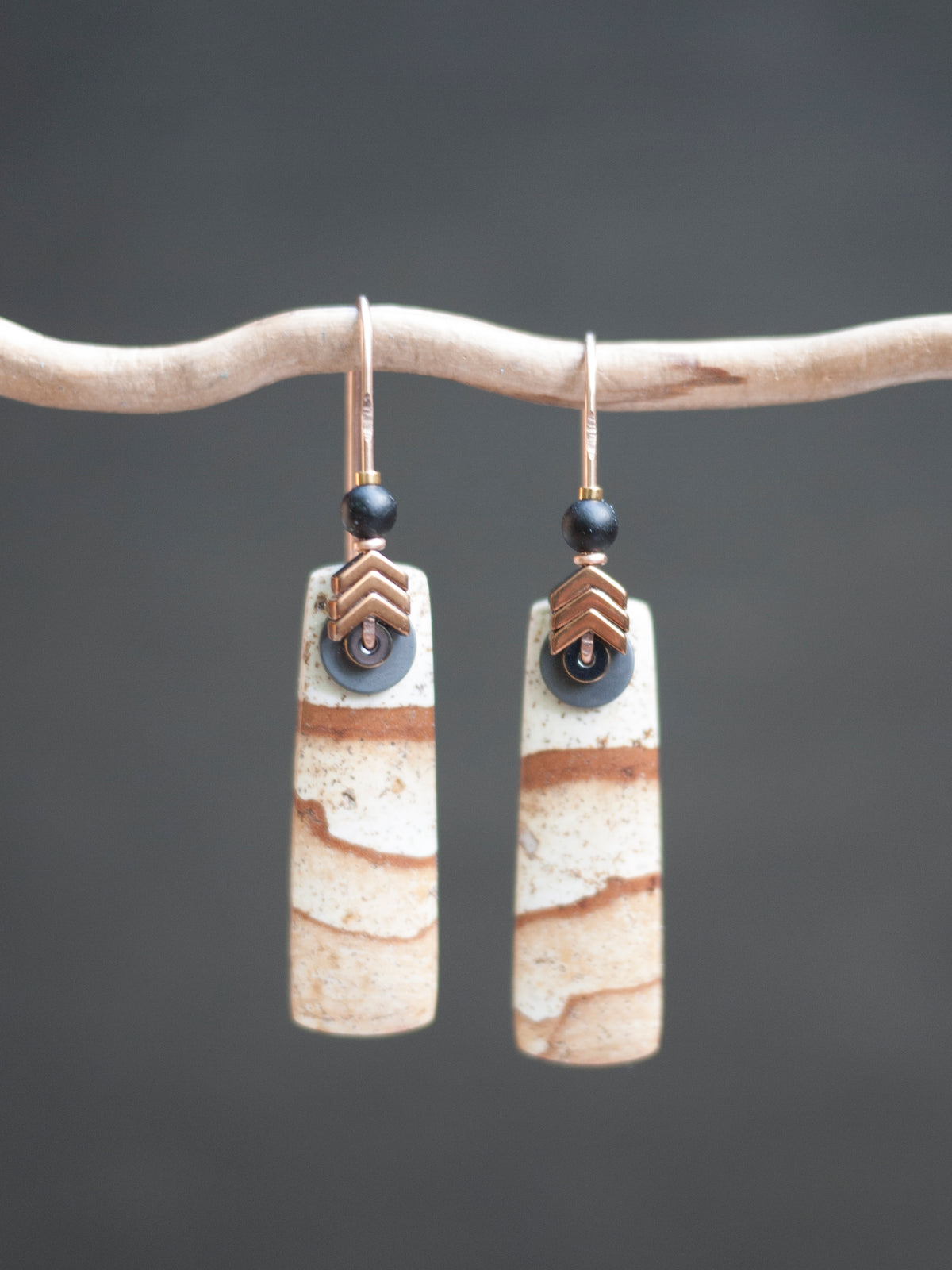 Picture Jasper Drop Earrings