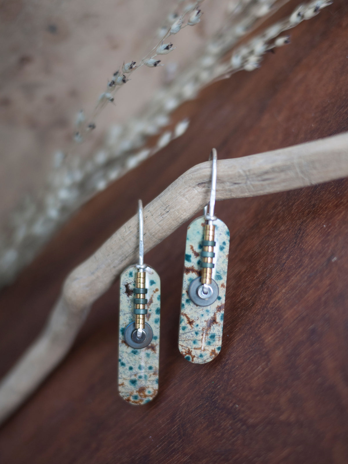 Oval Morning Dew Jasper Drop Earrings