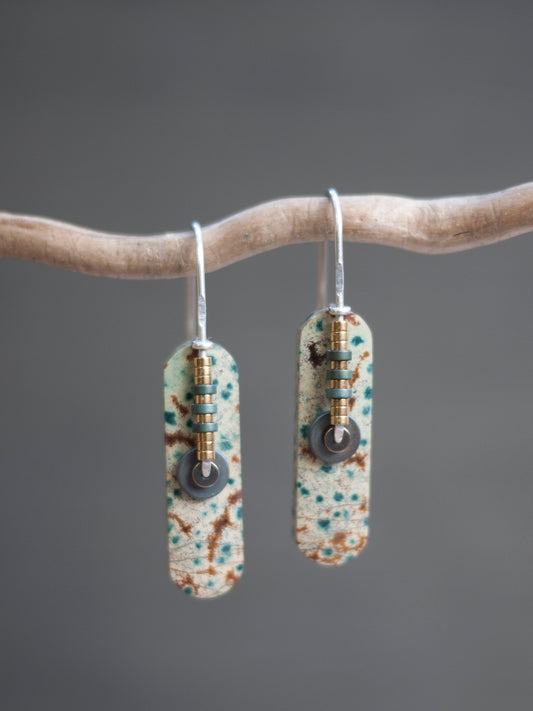 Oval Morning Dew Jasper Drop Earrings