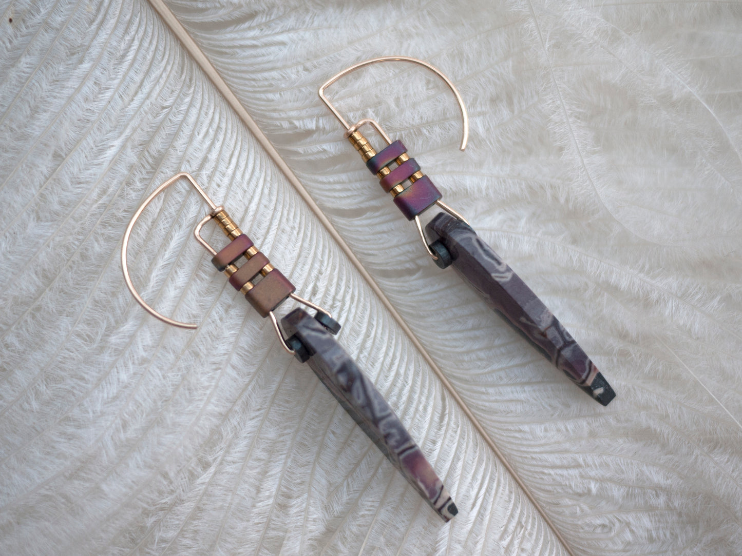 Purple Hyacinth Jasper Drop Earrings