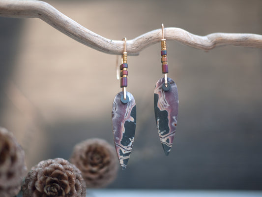 Purple Hyacinth Jasper Drop Earrings