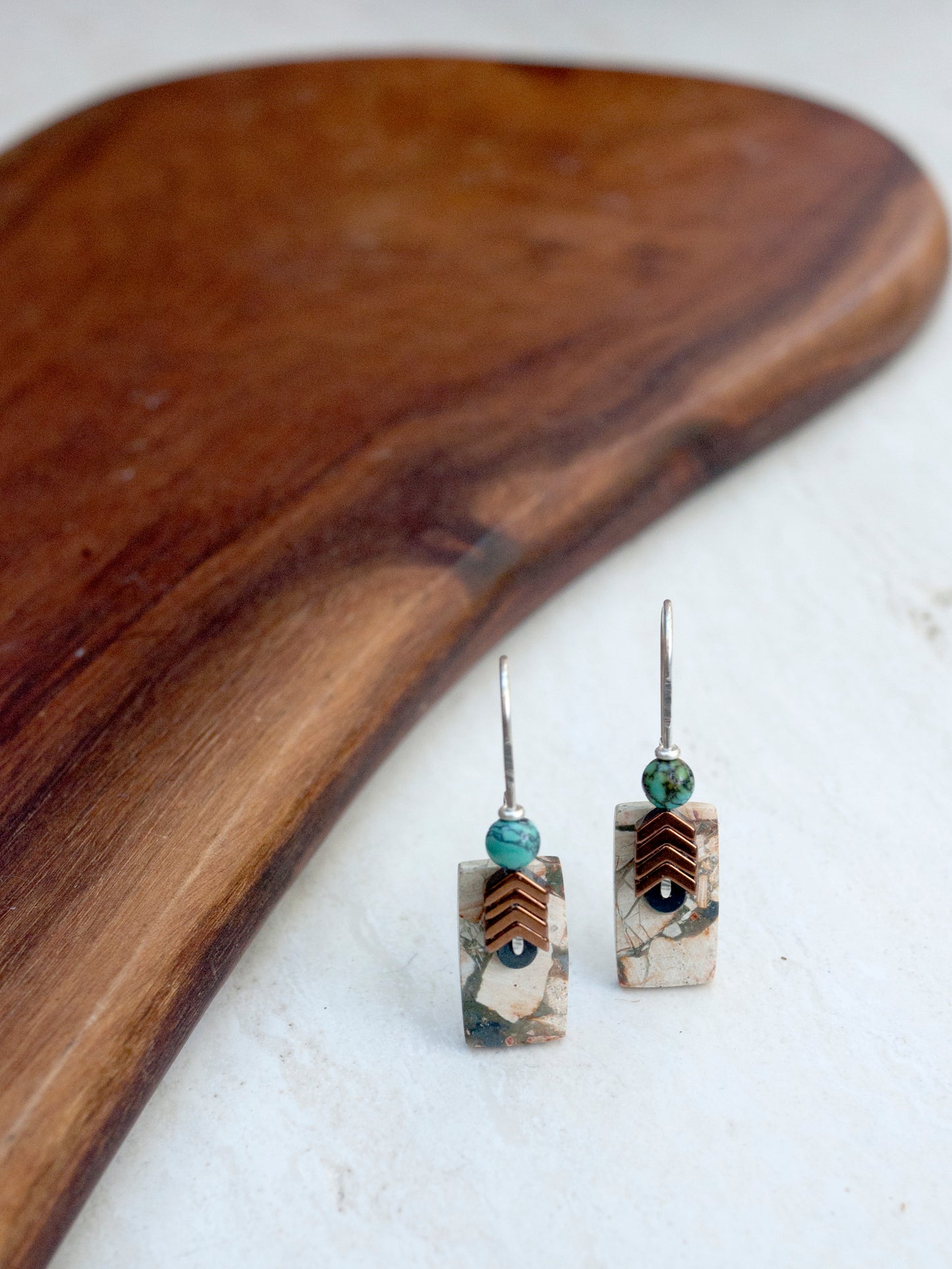 Brecciated Jasper Chevron Earrings