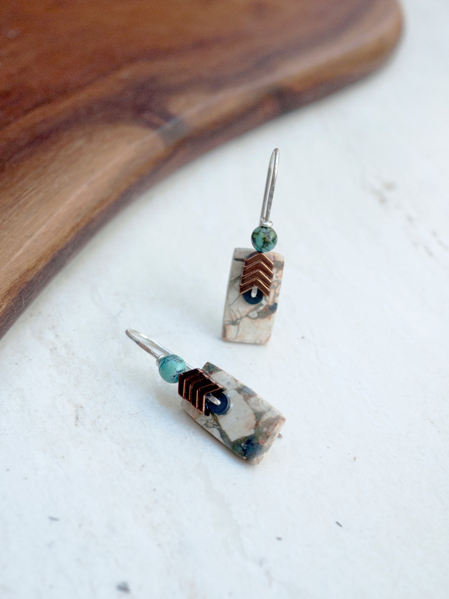 Brecciated Jasper Chevron Earrings