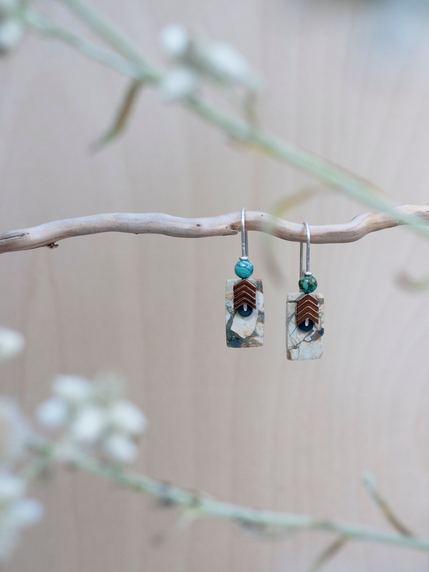 Brecciated Jasper Chevron Earrings