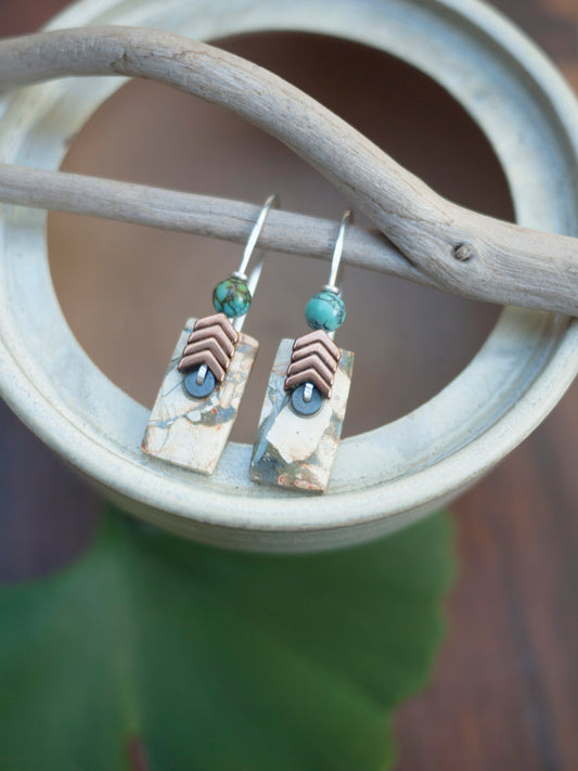 Brecciated Jasper Chevron Earrings