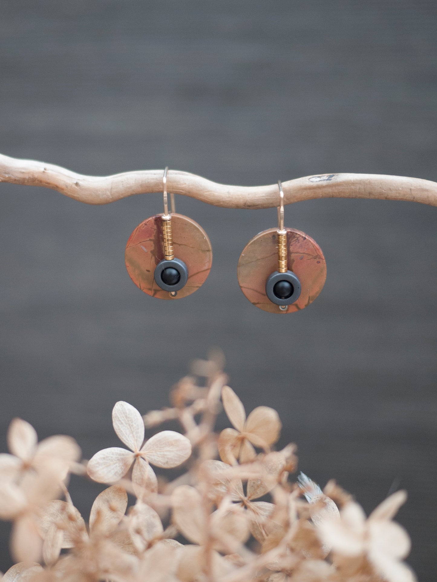 Red Creek Circle Motif Drop Earrings #2