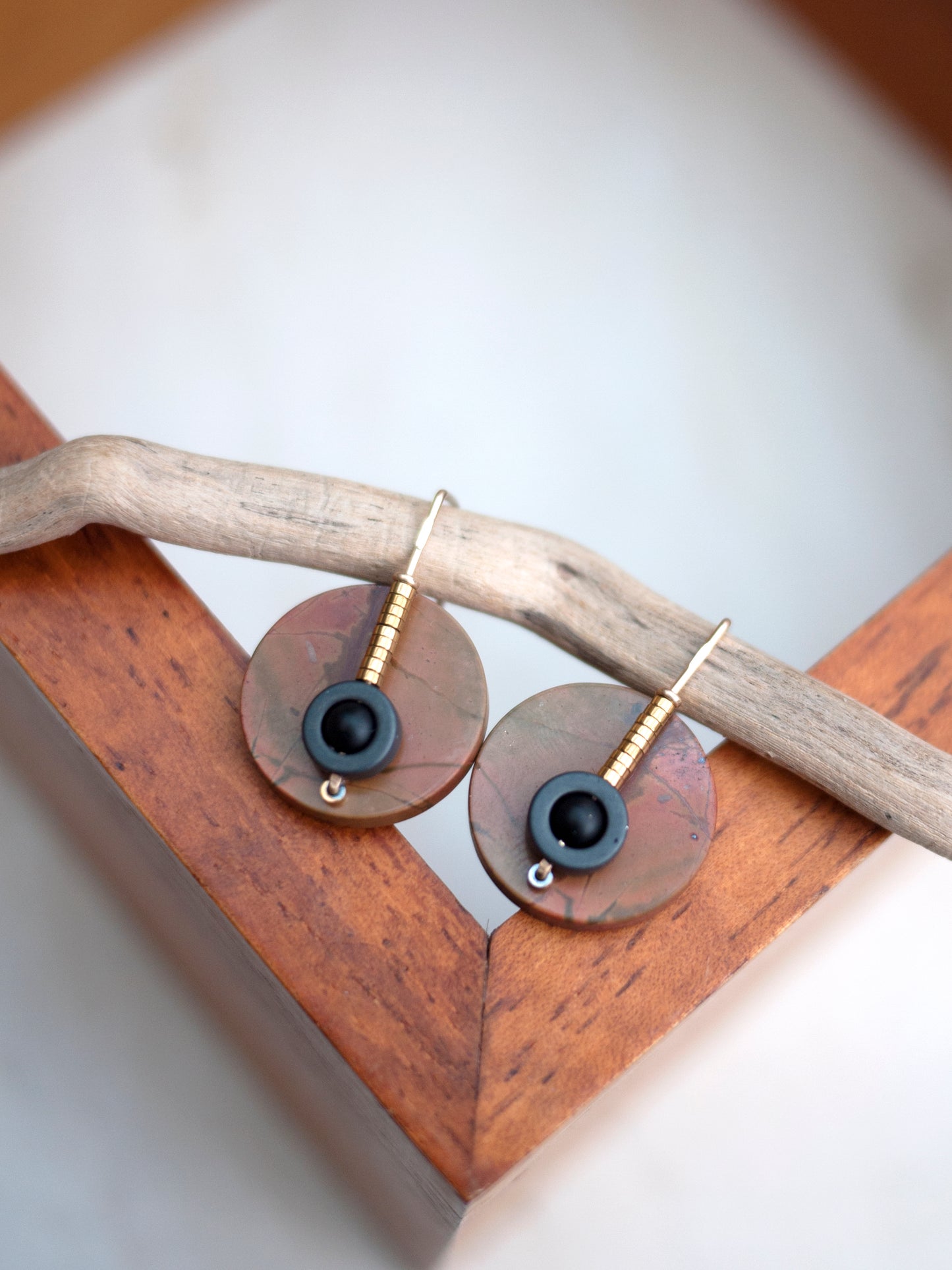 Red Creek Circle Motif Drop Earrings #2