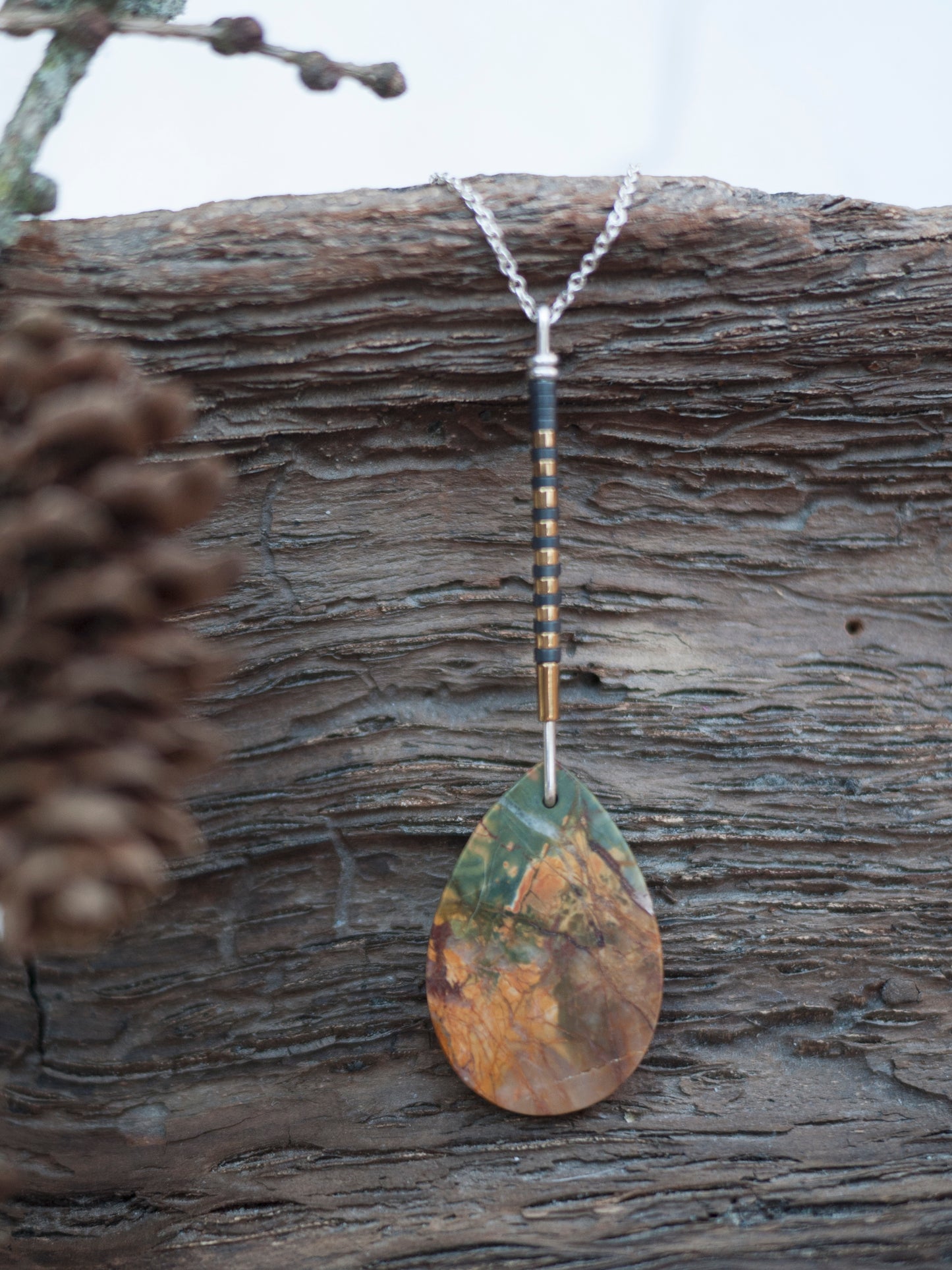 Red Creek Jasper Pendant in Silver