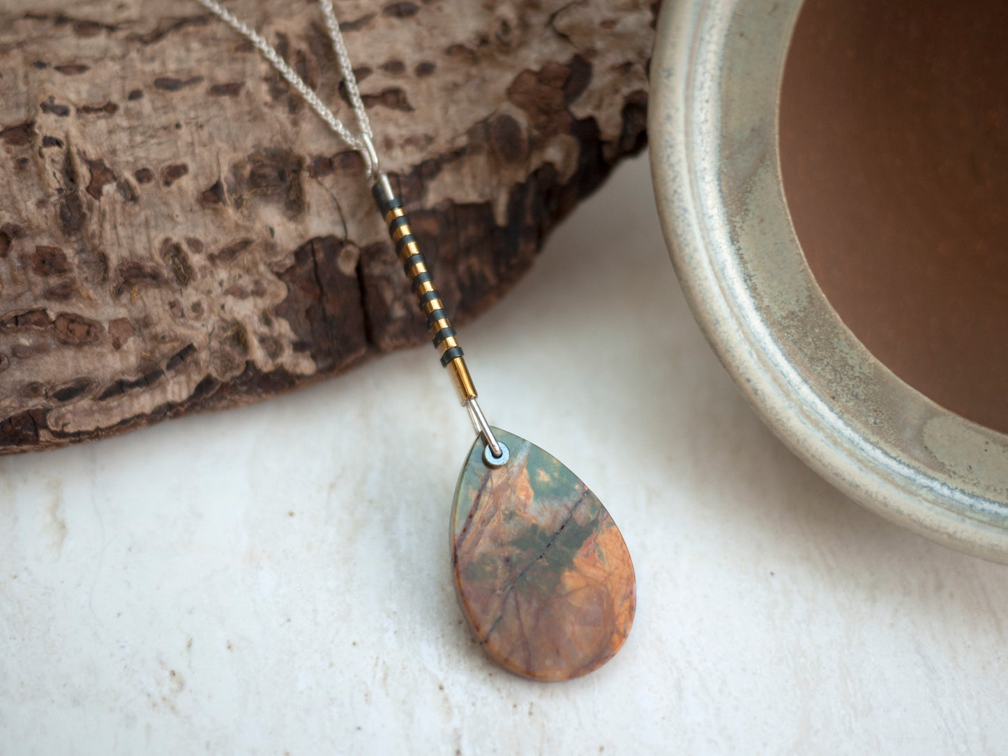 Red Creek Jasper Pendant in Silver